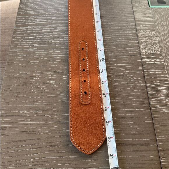 Ann Taylor Brown Suede Leather WIDE Belt Gold-Tone Buckle Women’s Size XS/S NWT - Picture 8 of 12